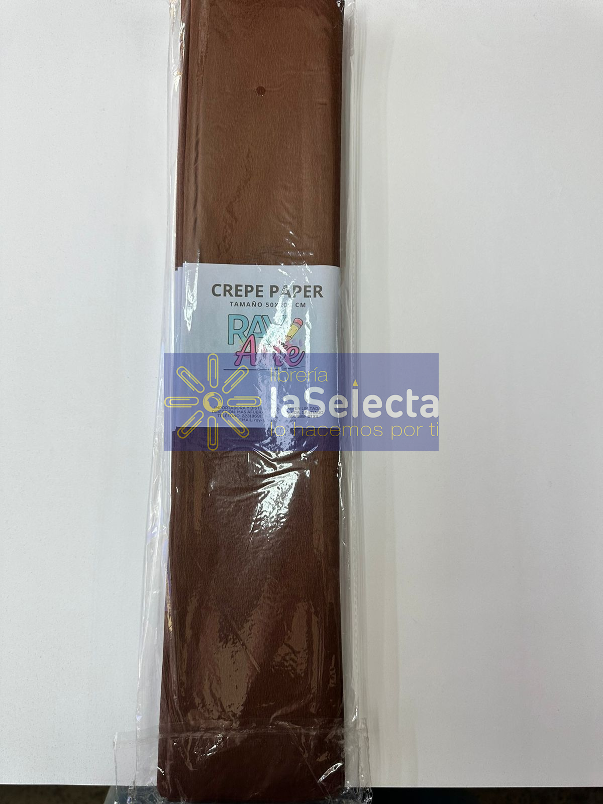 PAPEL CREPE CAFE OSCURO RAYFEN